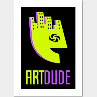 YourArtDude Logo In Yellow And Purple Posters and Art